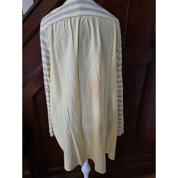 Soft Surroundings Womens 2X Yellow & Gray Striped Long Sleeve Top - Picture 3 of 8